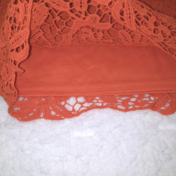 Orange lace midi skirt with lining - Picture 11 of 11